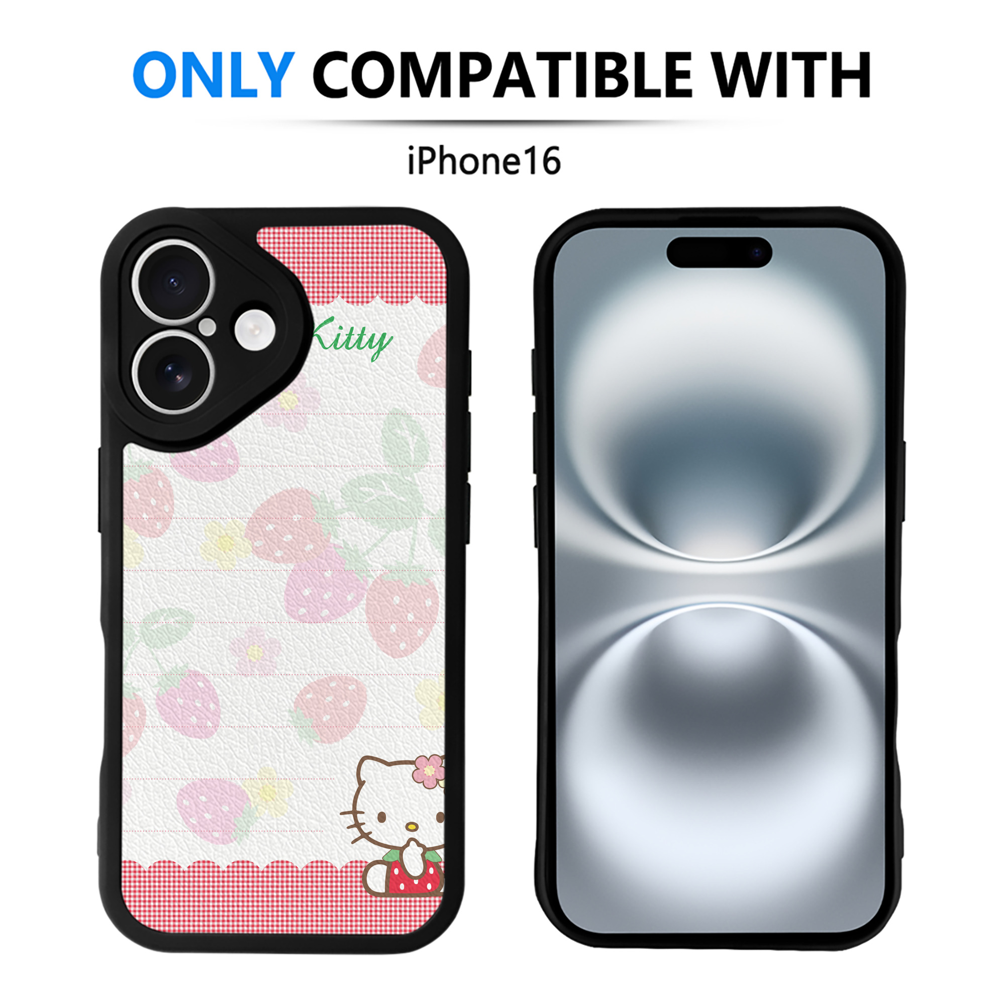 （画像用） Hello Kitty ハローキティ 【iPhone 16シリーズ対応】シリコンスマホケース（レザー調） 材質：シリコン